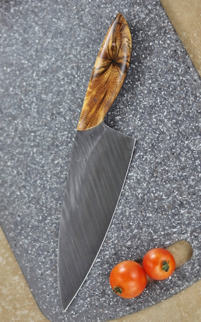 7 inch Chefs knife, spalted hemlock burl