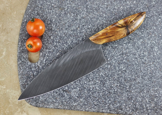 7 inch Chefs knife, spalted hemlock burl