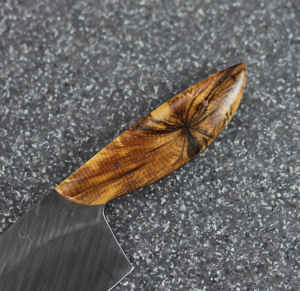 7 inch Chefs knife, spalted hemlock burl