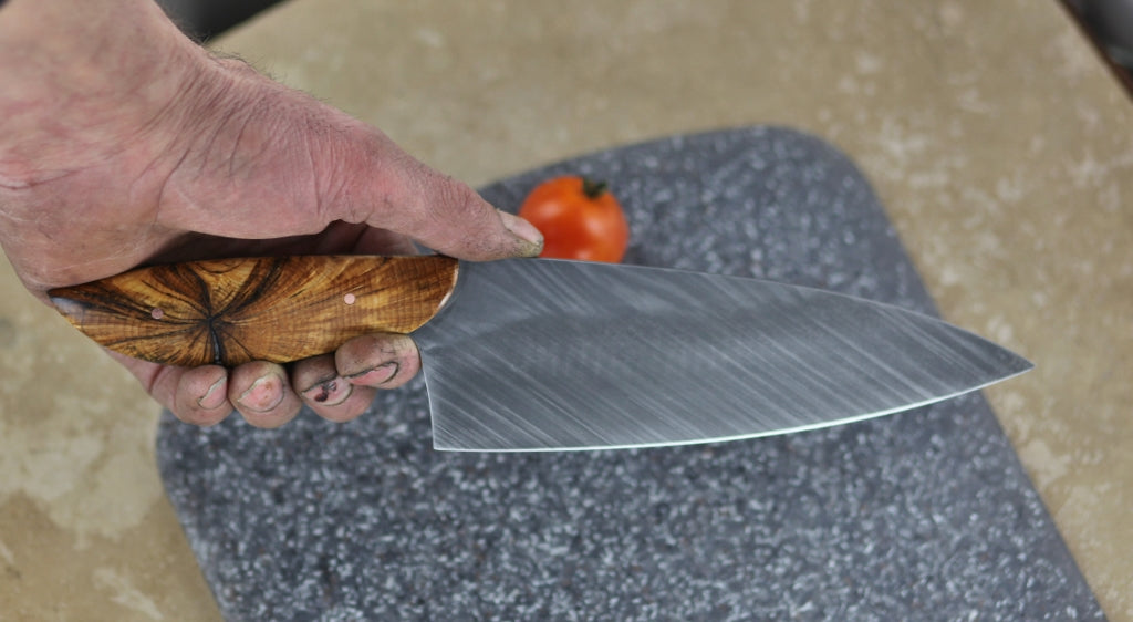 7 inch Chefs knife, spalted hemlock burl