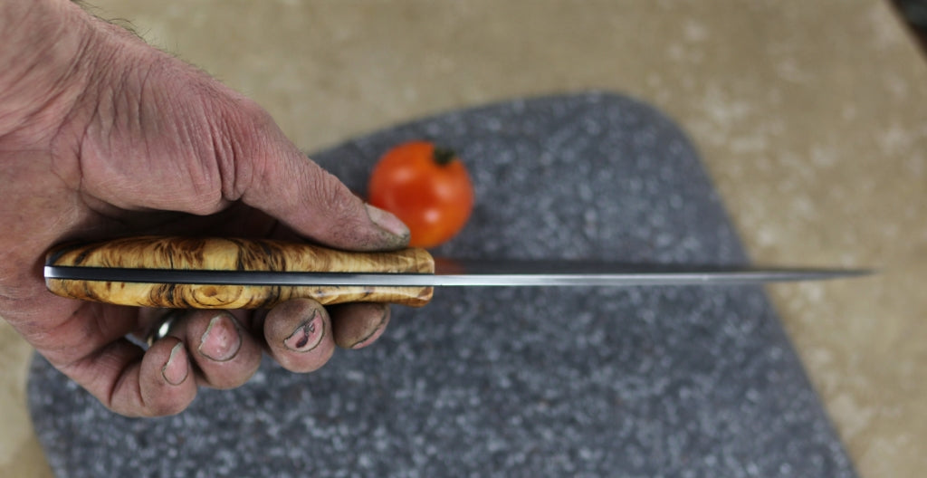 7 inch Chefs knife, spalted hemlock burl