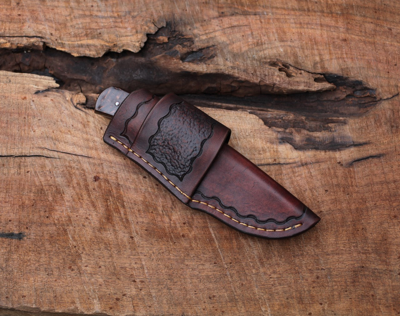 Custom Drop point Hunter, leopard wood