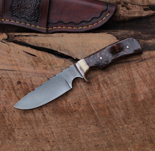 Custom Drop point Hunter, leopard wood