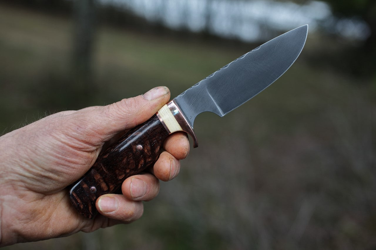 Custom Drop point Hunter, leopard wood