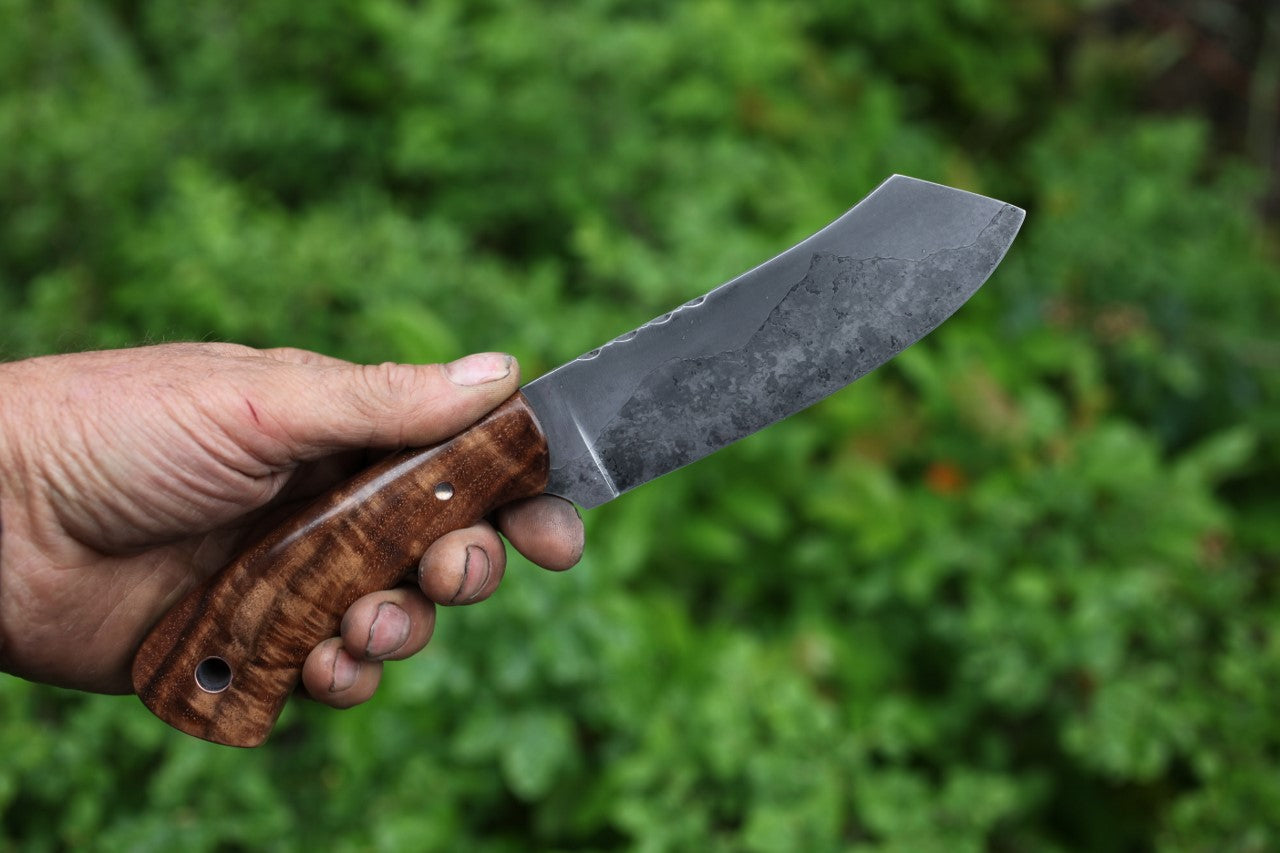 Custom spay point Camp knife, walnut