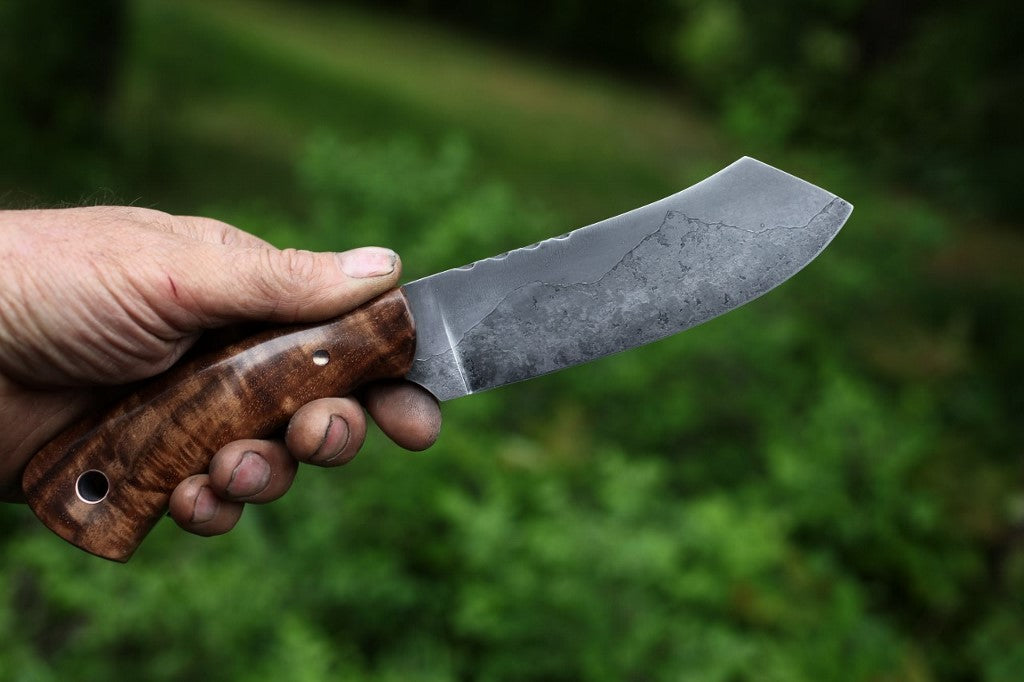 Custom spay point Camp knife, walnut