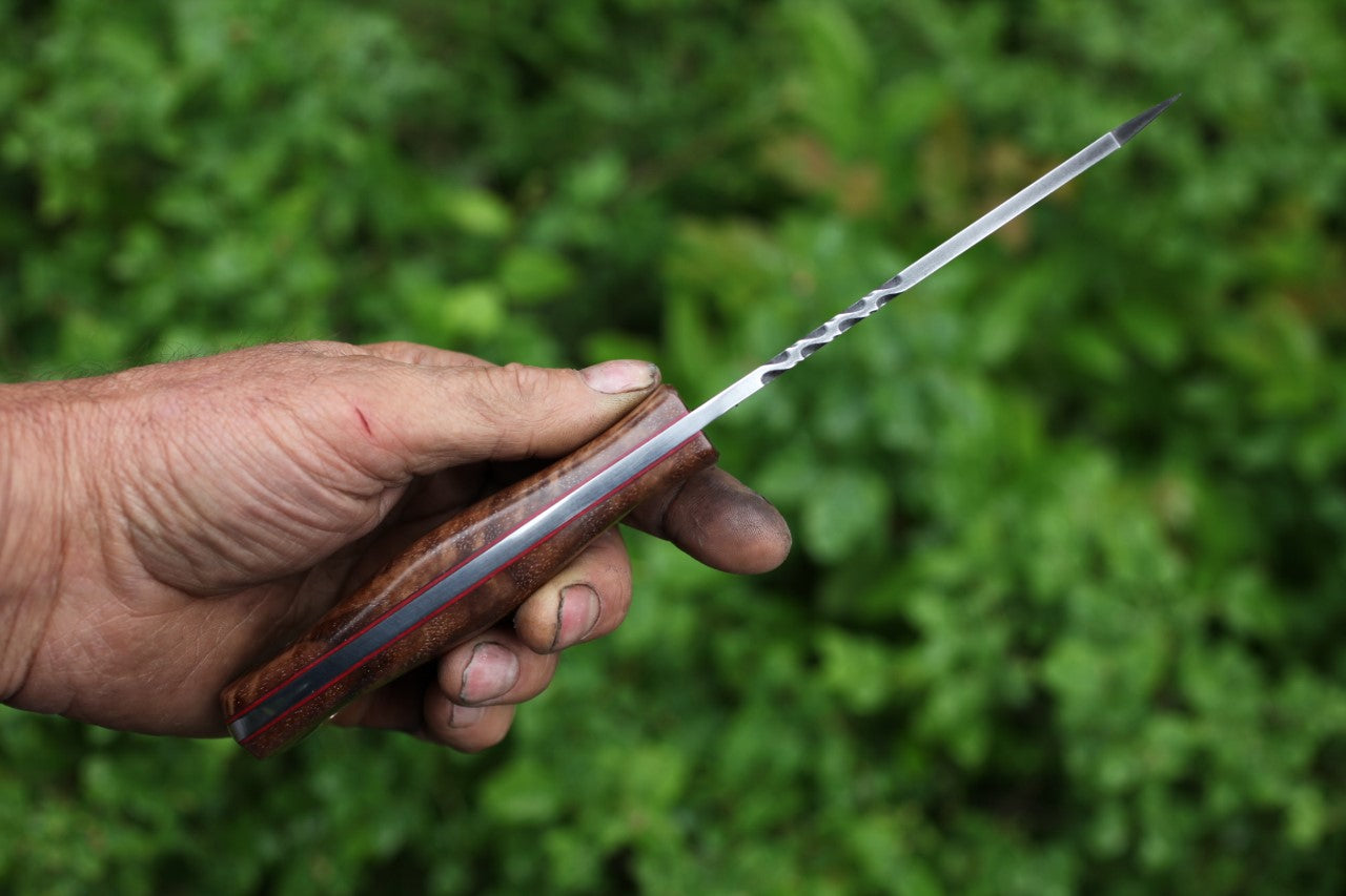 Custom spay point Camp knife, walnut