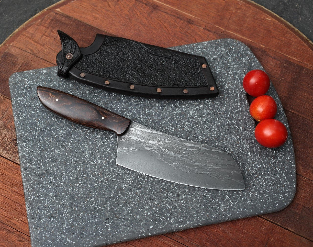 Custom 6.5 inch Camp/Chef knife, Arizona ironwood