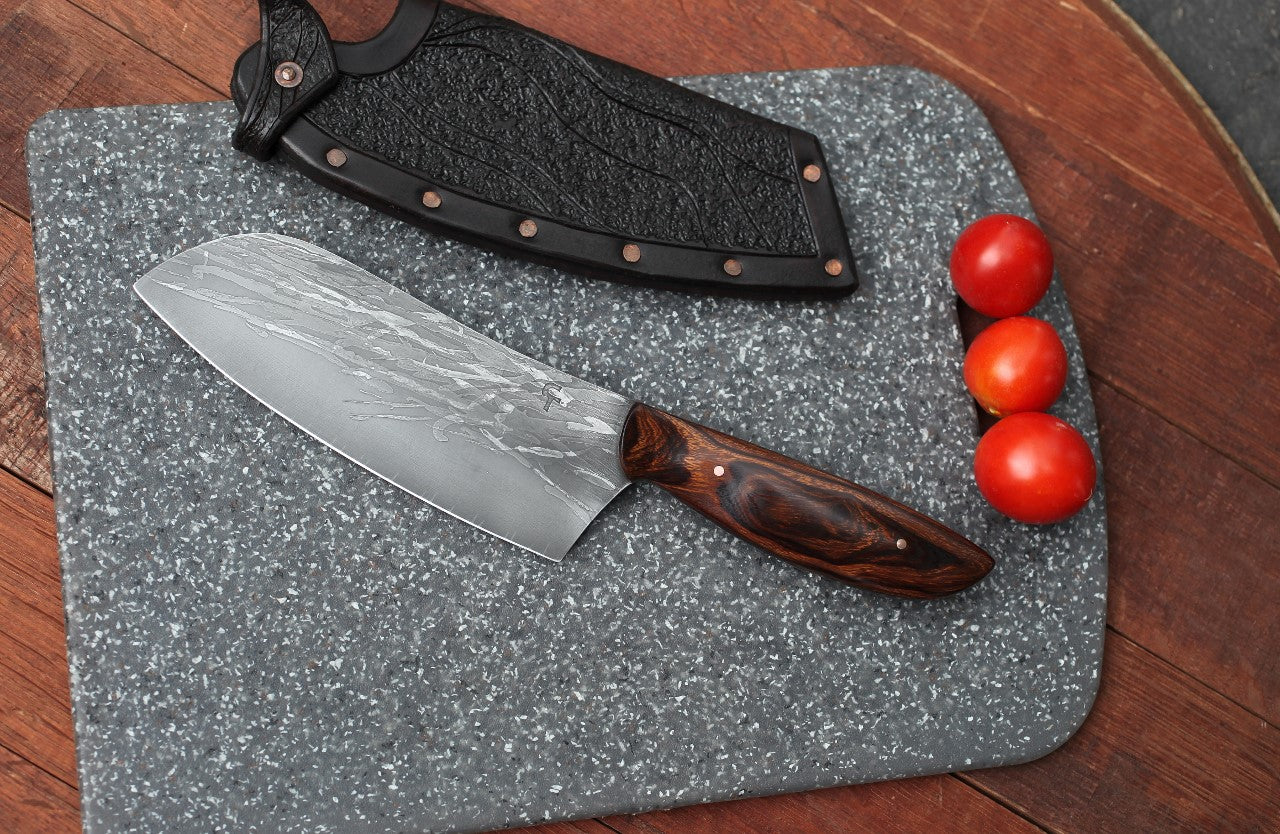 Custom 6.5 inch Camp/Chef knife, Arizona ironwood