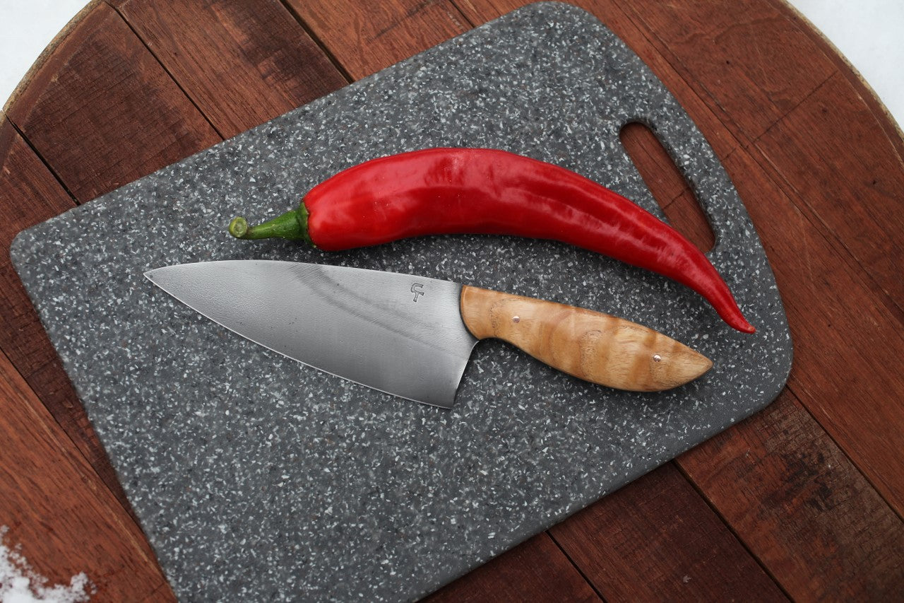 6.5 inch Custom Chefs knife, figured ash