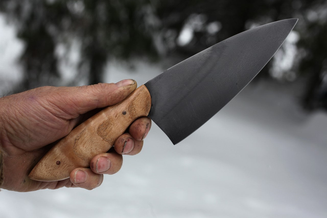 6.5 inch Custom Chefs knife, figured ash