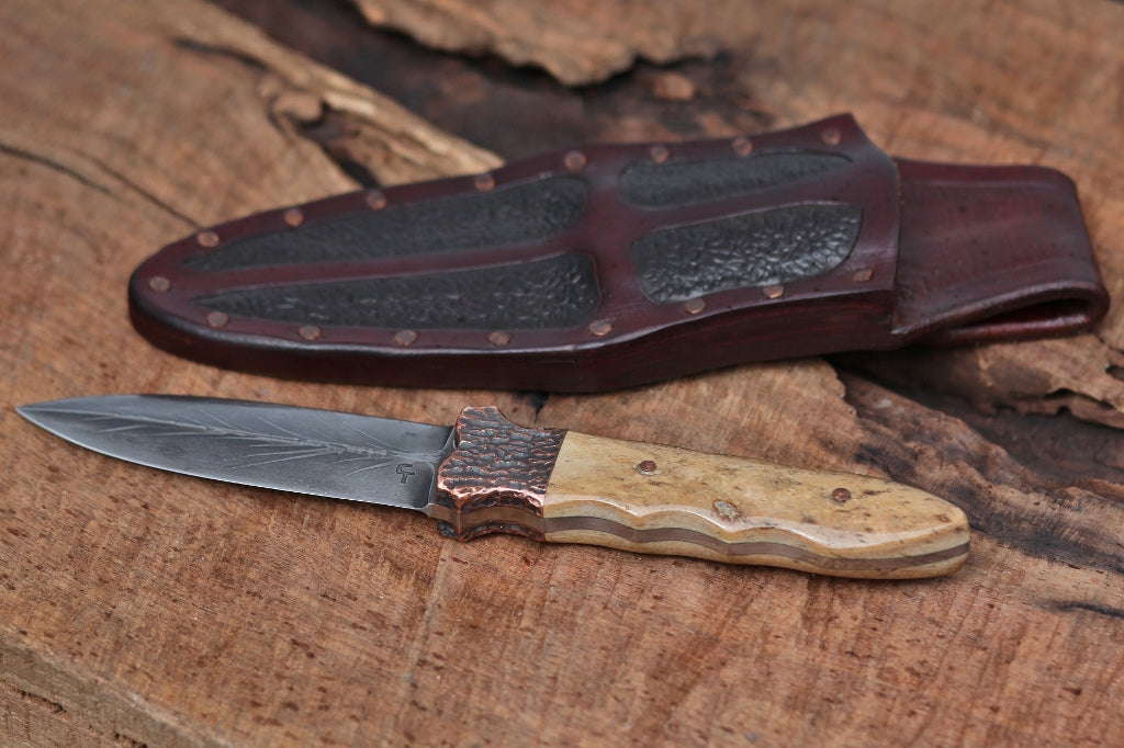 2 edged Renaissance knife, oosik and copper