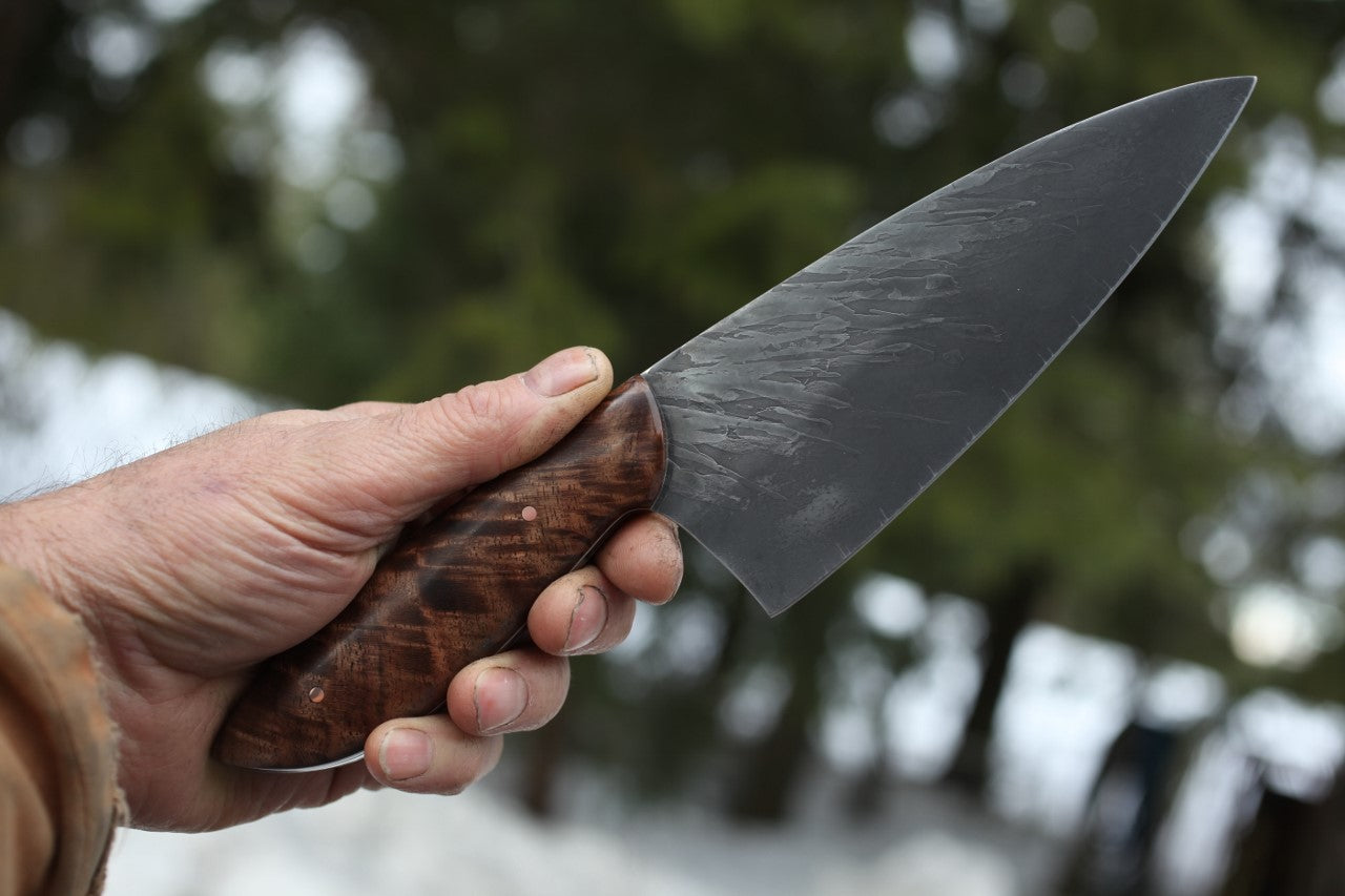 6.5 inch Chefs knife, figured walnut