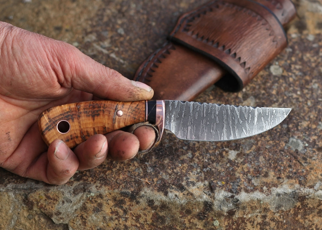 3 Finger utility, spalted hemlock burl