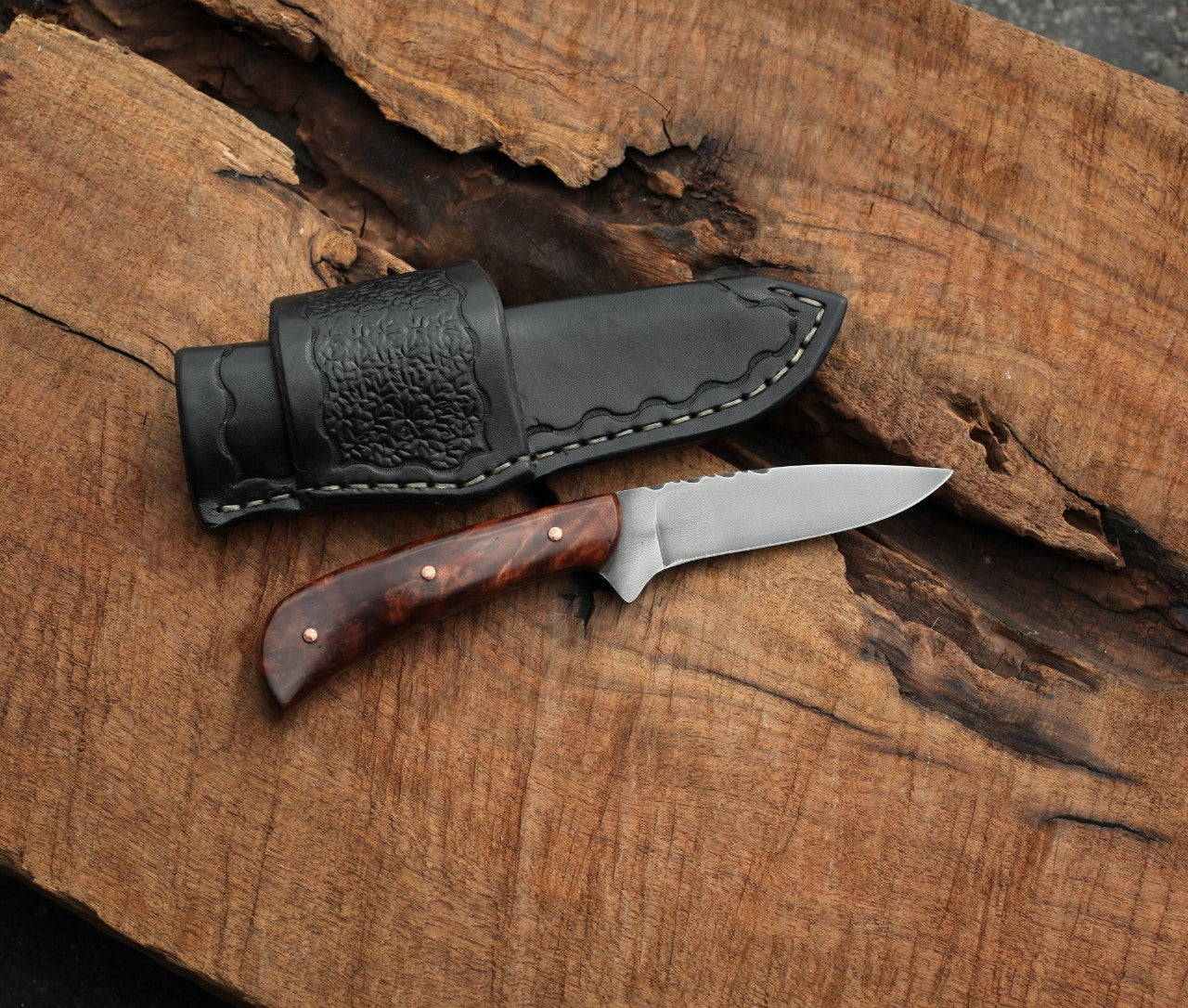 Custom Bird and Trout, redwood burl