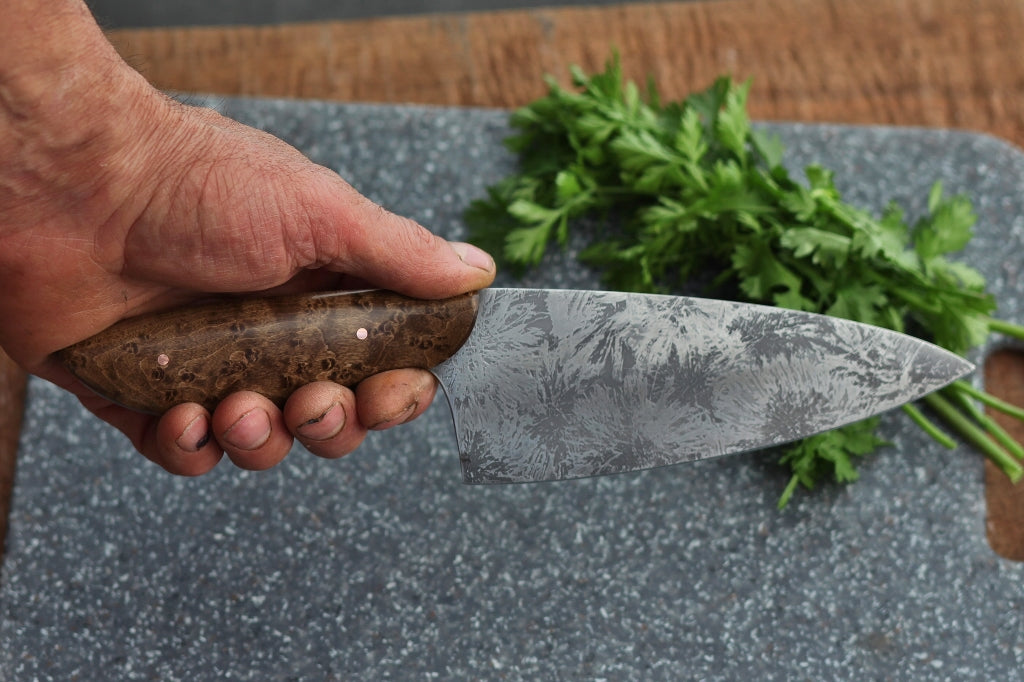 6.5 inch Chefs knife, birds eye maple