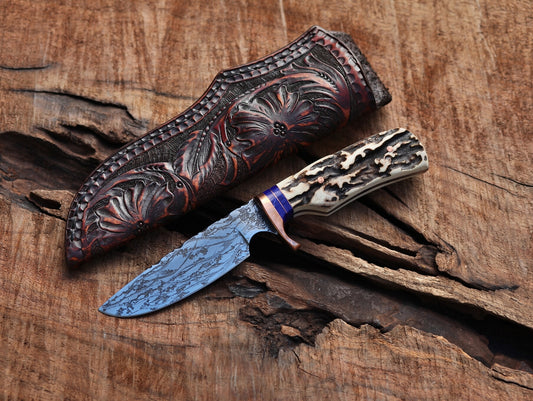 Custom drop point, Sambar stag