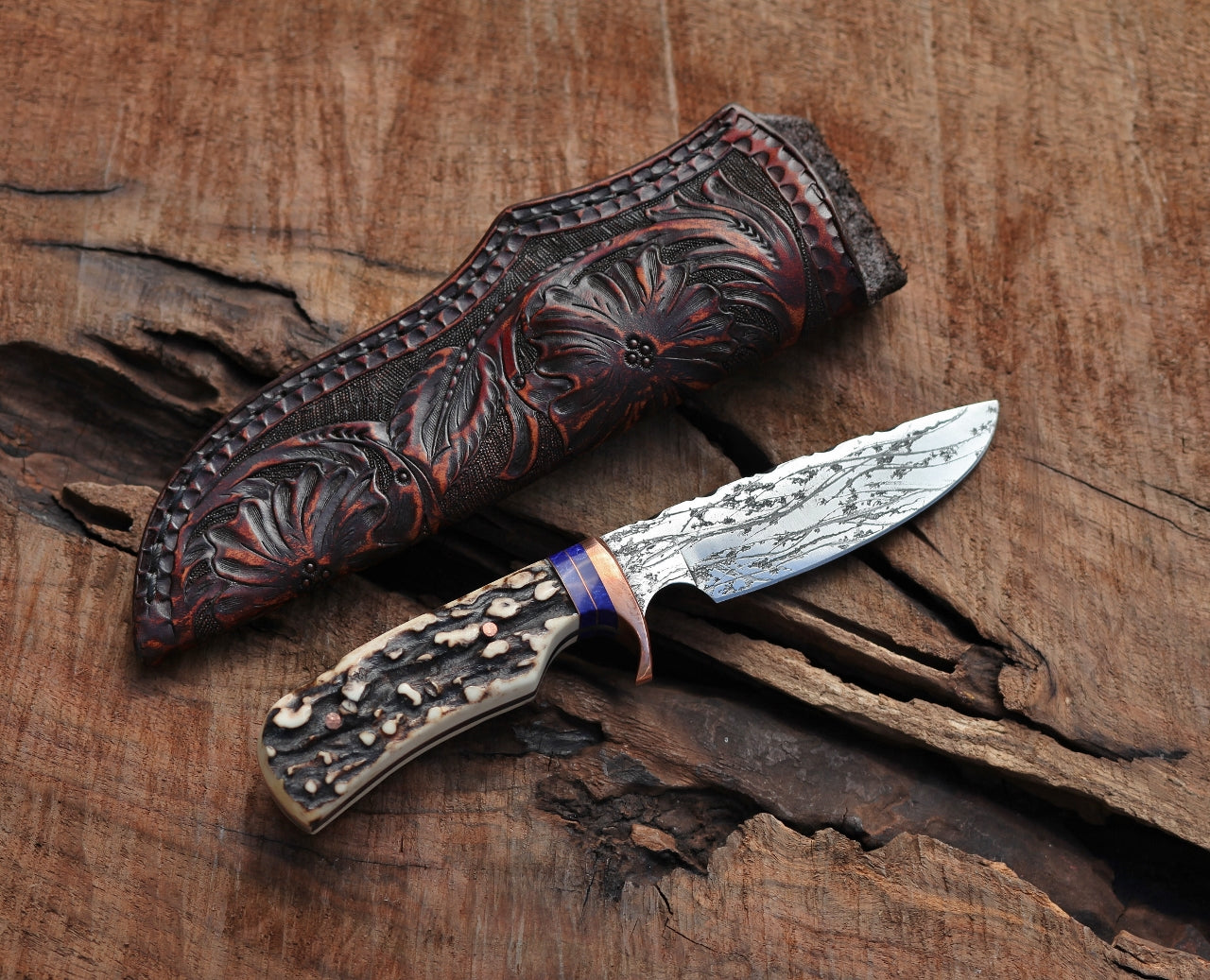 Custom drop point, Sambar stag