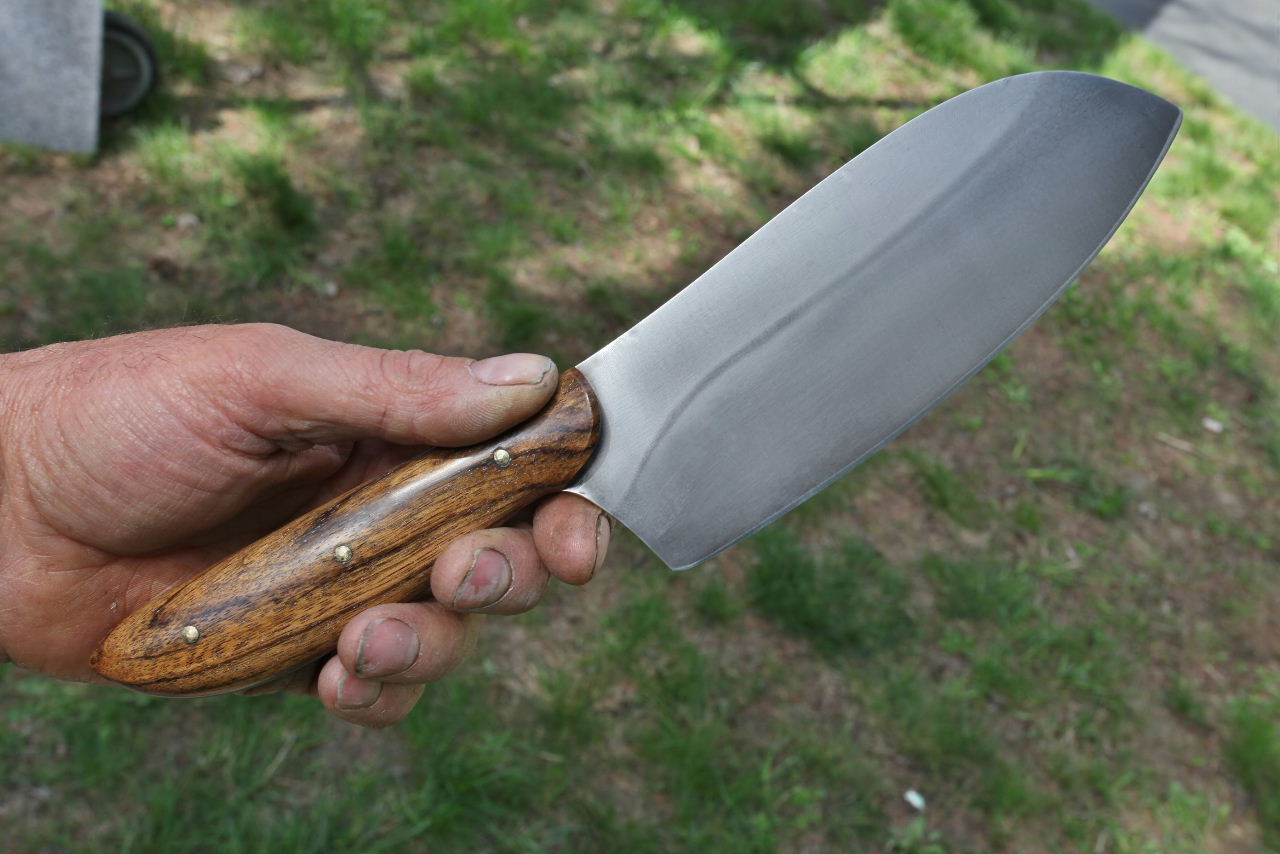 Custom camp/chefs knife, shedua wood