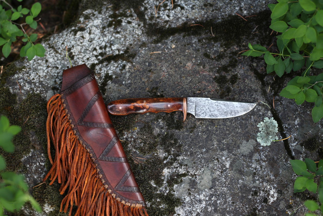 Native style hunter, black locust burl