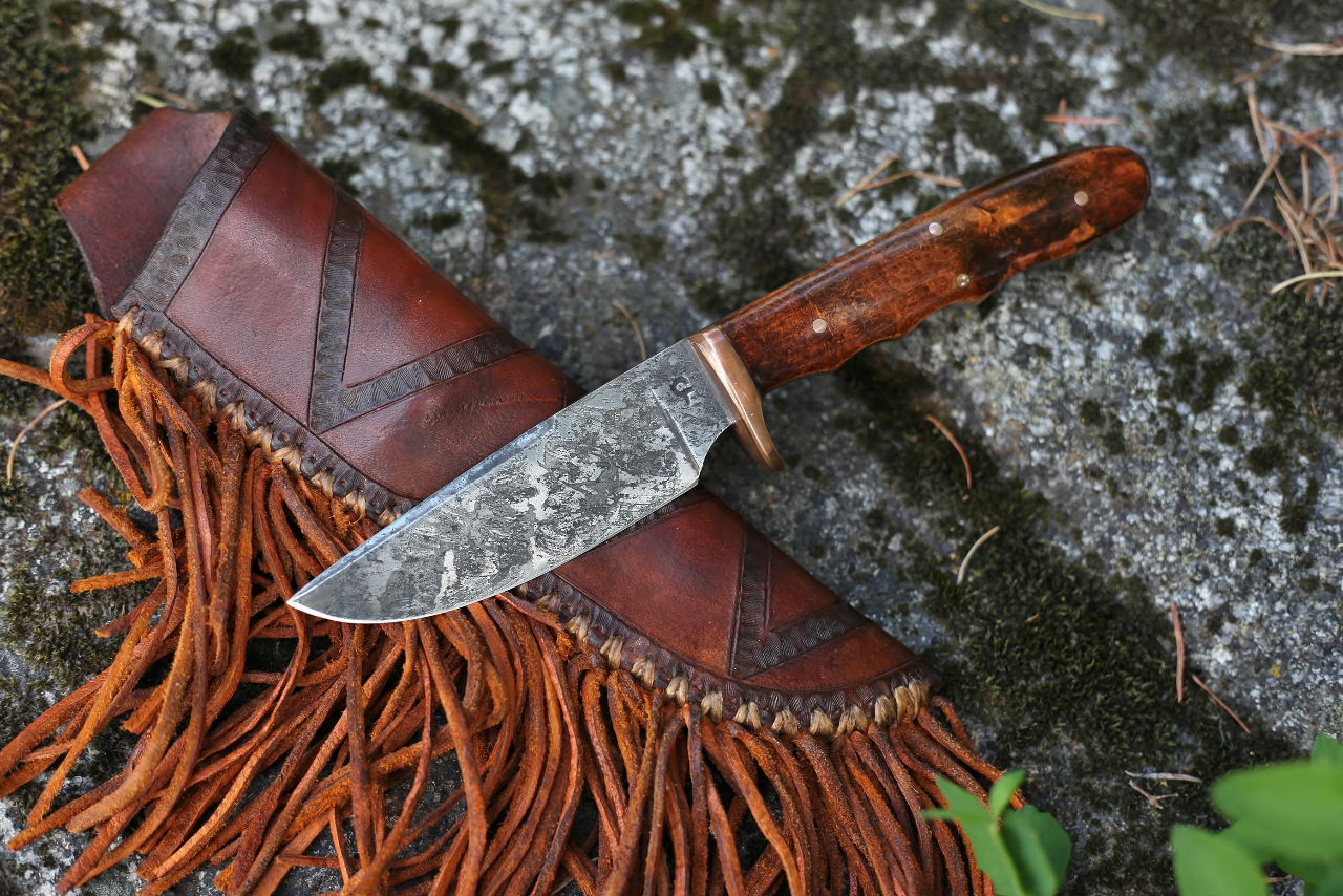 Native style hunter, black locust burl