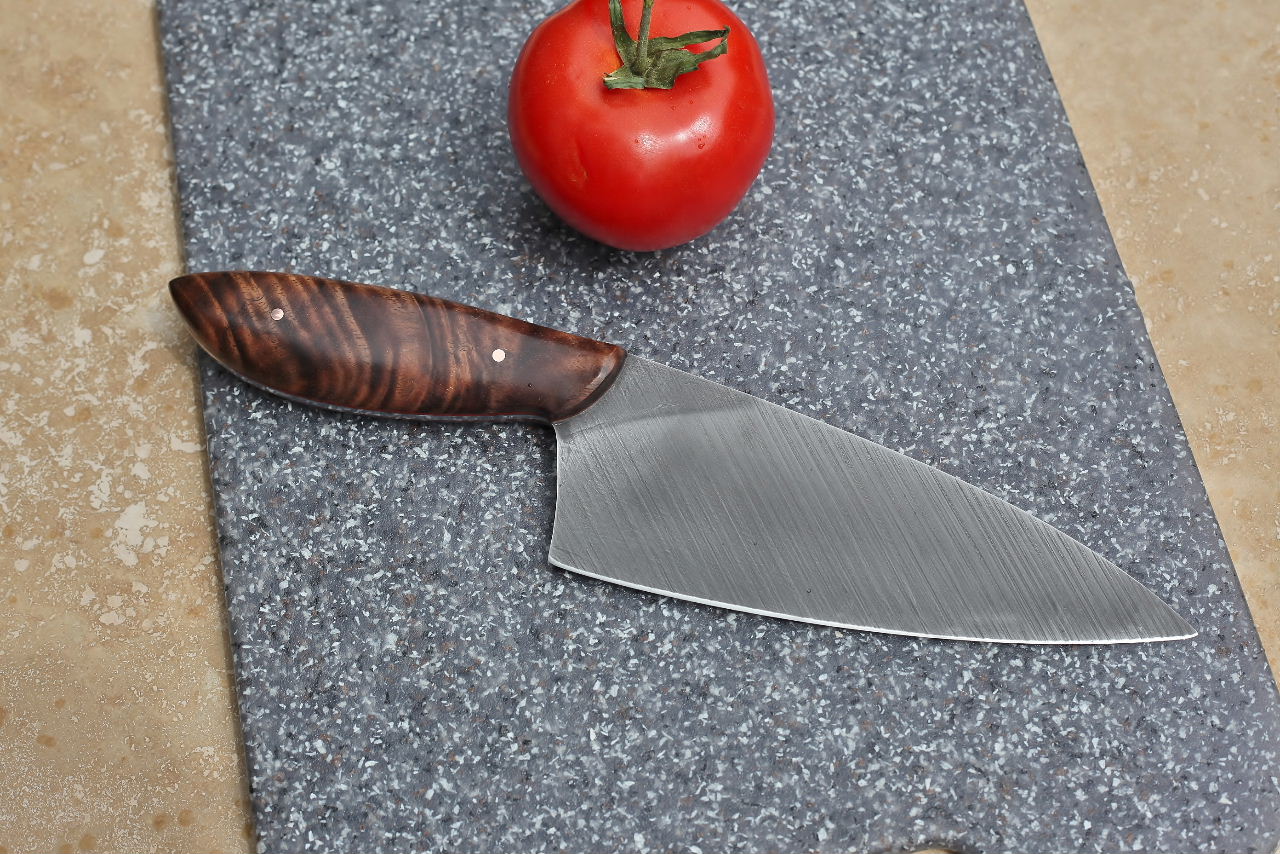 Custom 6.5 inch chefs knife,  figured walnut