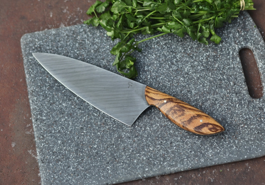 7 inch Custom Chefs knife, zebra wood