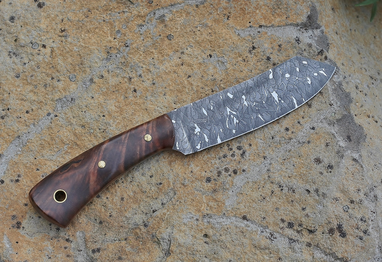 Custom 5 inch utility, spay point, figured walnut