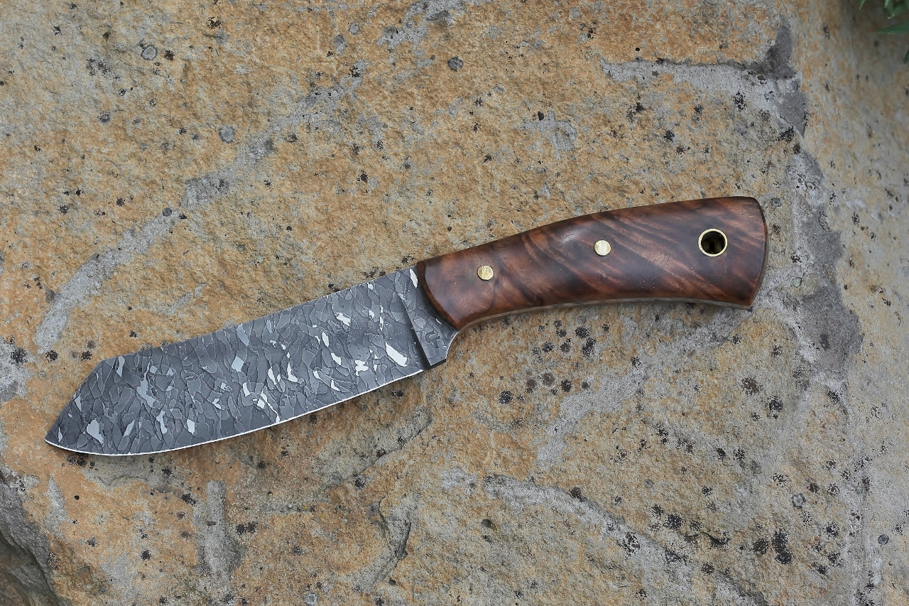 Custom 5 inch utility, spay point, figured walnut