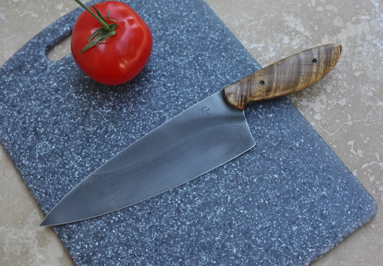 8.5 inch Chefs knife, figured oak