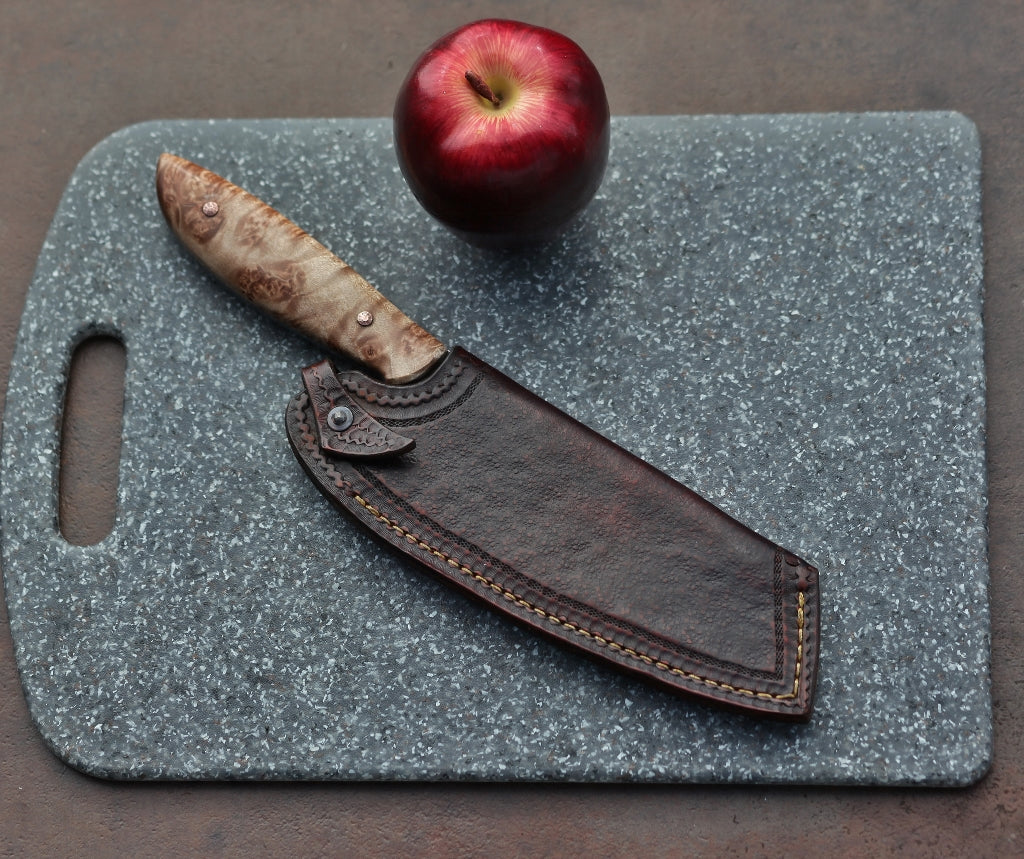 Custom Camp/chef Knife, maple burl