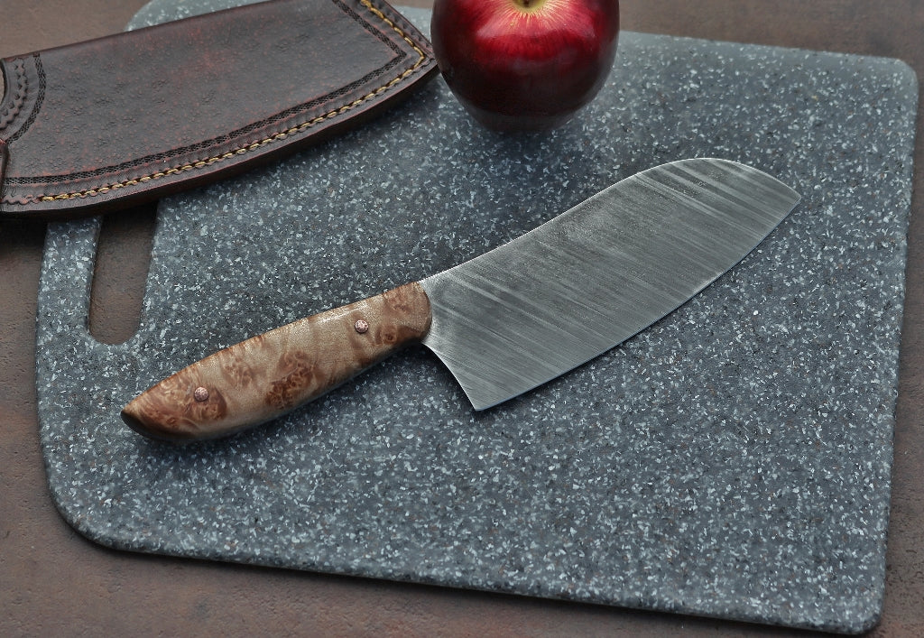 Custom Camp/chef Knife, maple burl