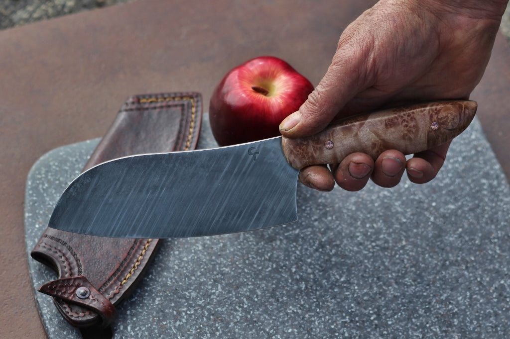 Custom Camp/chef Knife, maple burl