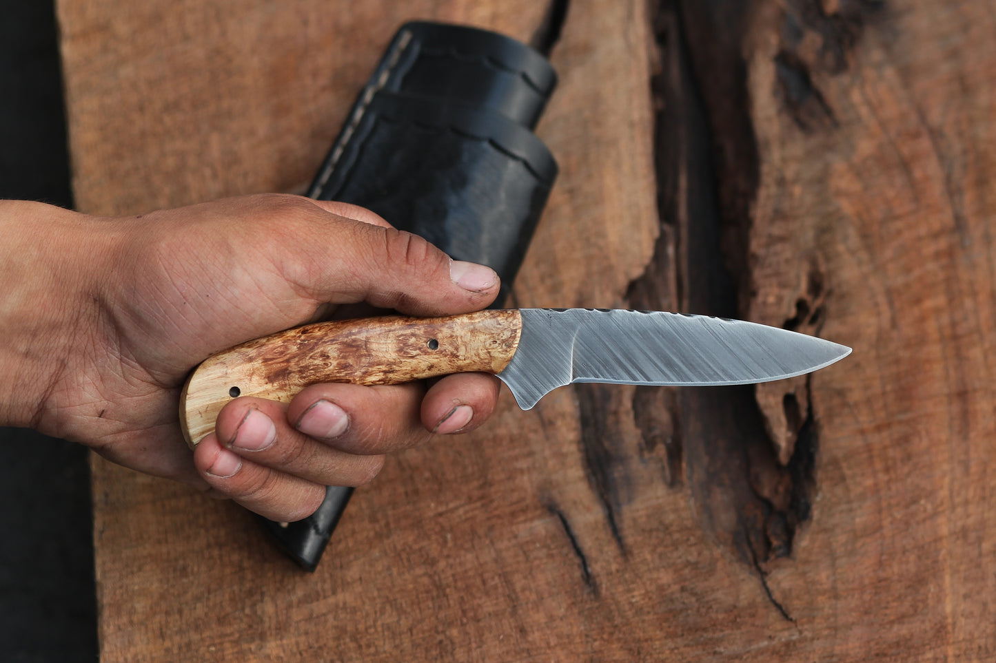 Custom Bird and Trout, box elder burl