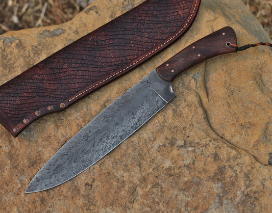 10 inch Spear point camp knife, African rosewood