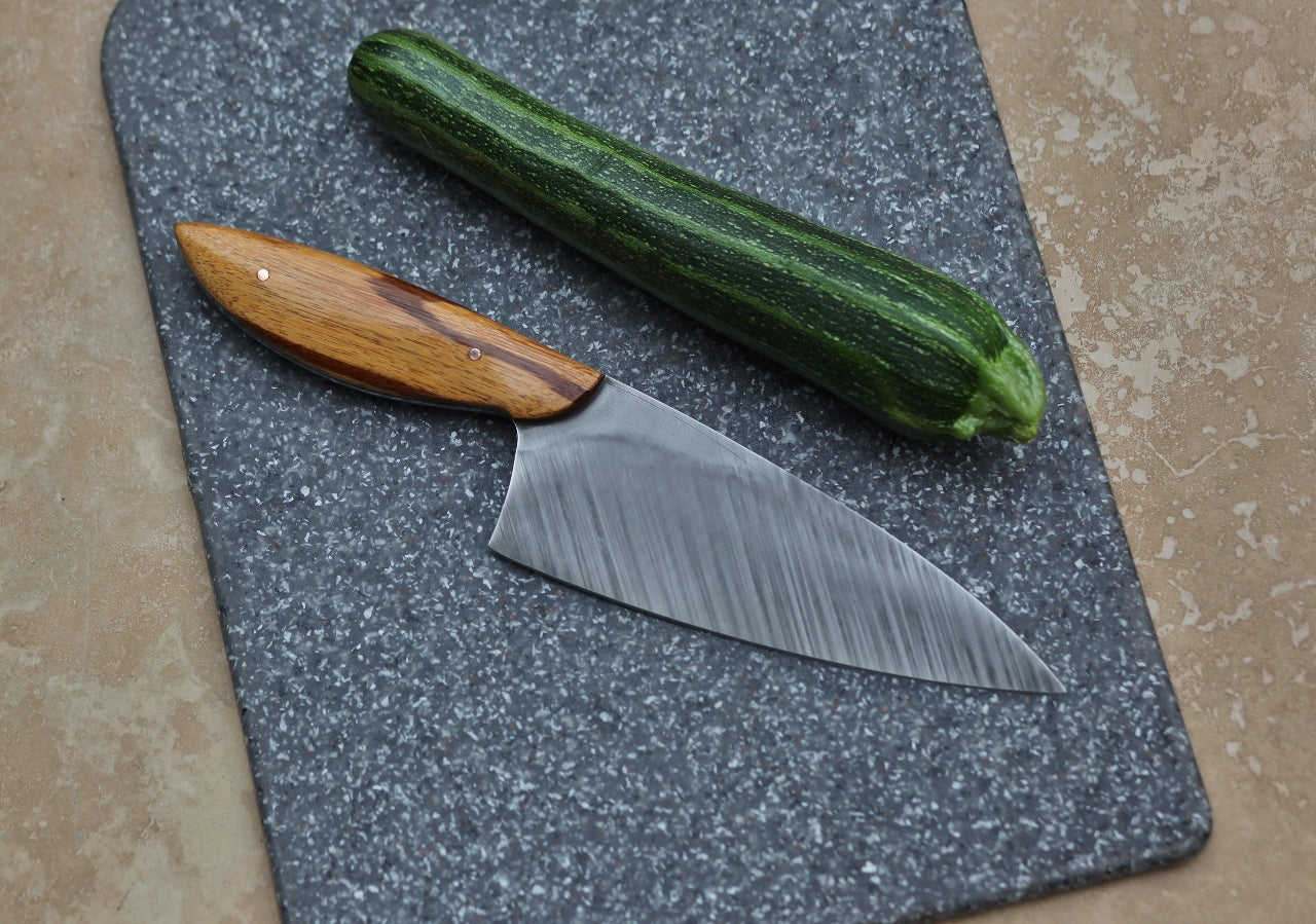 Custom 6 inch Chefs knife, marble wood