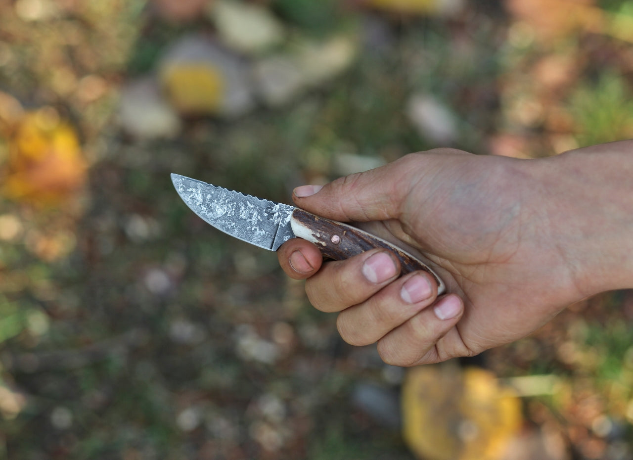 neck knife, whitetail antler