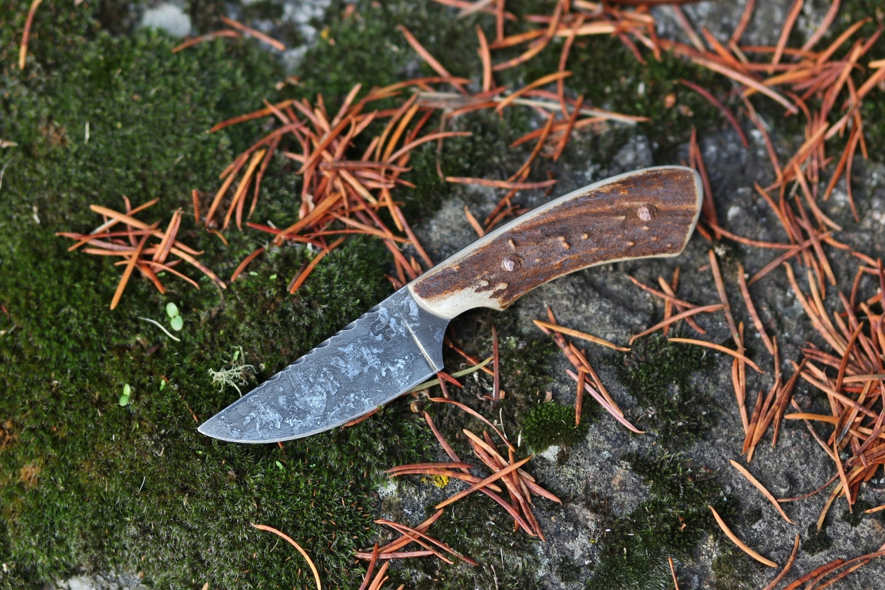 neck knife, whitetail antler