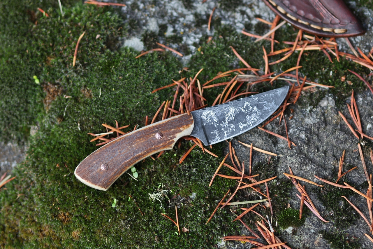 neck knife, whitetail antler